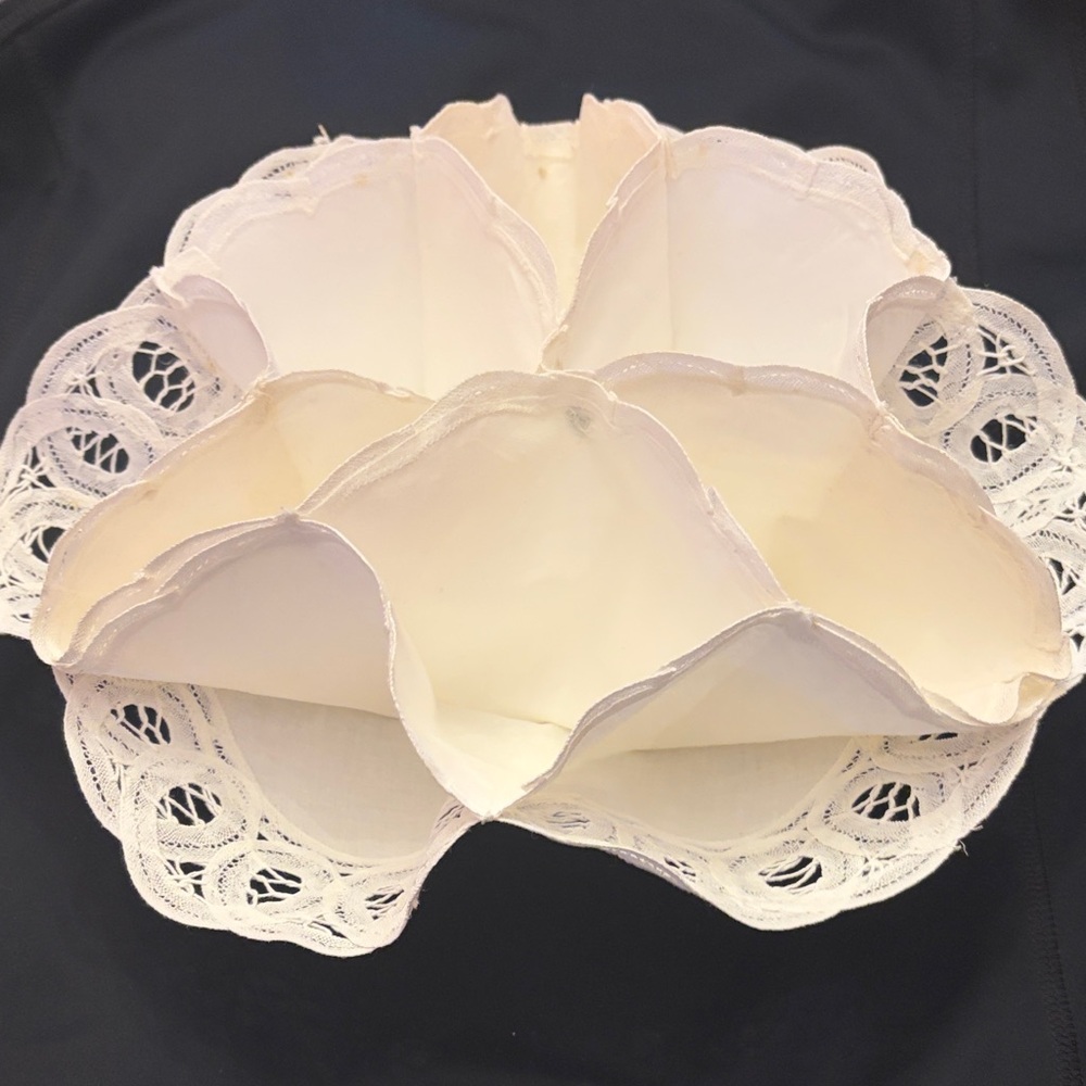 Elegant White Lace Bowl for buns or cookie display